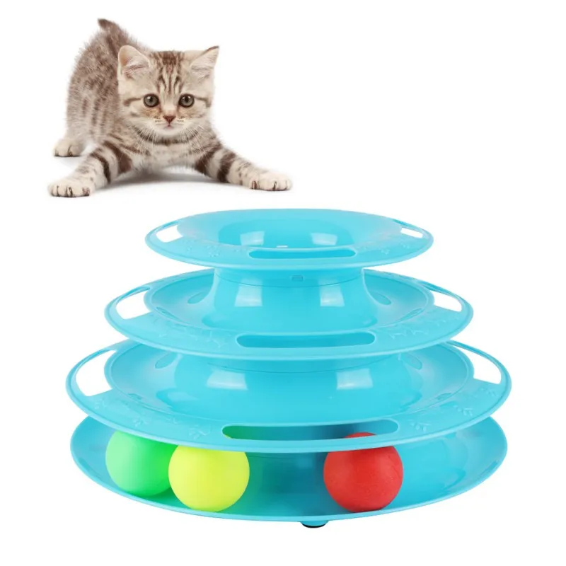 

3 Layers Funny Cat Pet Toy Cat Toys Intelligence Triple Play Disc Cat Toy Balls Cat Crazy Ball Disk Interactive Toy