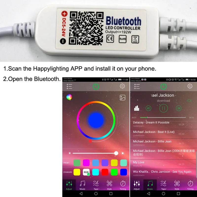 ZGX Bluetooth контроллер 5050 RGB светильник ная Лента Декор tira лента лампа неоновое