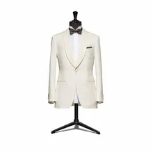 Мода горячая распродажа Жених слоновой кости жакет-смокинг/свадебный смокинг для мужчин 4 шт. костюмы/Западная свадебная одежда жениха смокинги