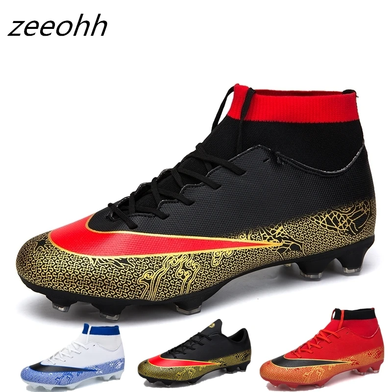 Zeeohh الطلاب الرجال في الهواء الطلق لكرة القدم المرابط أحذية عالية أعلى TF/FG أحذية كرة القدم التدريب احذية رياضية أحذية الأصلي المرابط