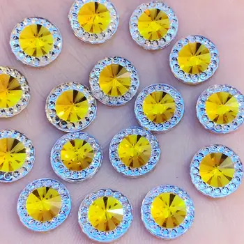 

DIY Round Flat Back stones and crystal Resin Rhinestone trim Gems For Costume Button Crafts 10mm 400PCS -A332*5