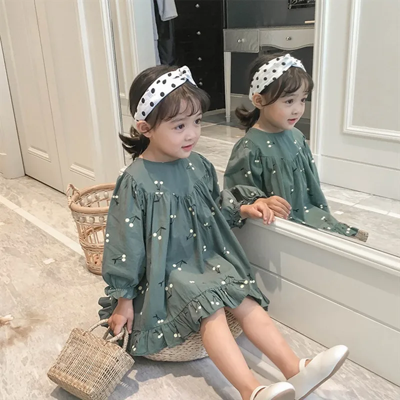 

Baby Girls Dresses Kids Cotton Dresses Fashion Long Sleeve Floral Princess Dress Sweet Children Girl Princess Elegant Clothes