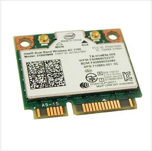 Intel двухдиапазонный беспроводной-AC 3160HMW AC3160 3160HMWAC AC3160HMW Половина мини PCI-Express беспроводной Wlan+ Bluetooth 4,0 Wifi карта