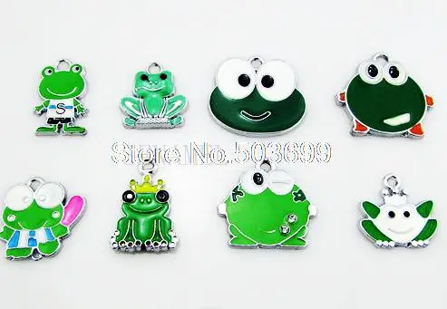 

DFH!! Free Shipping 20Pcs/Lots Enamel MIXED frog charms pendants for key charm