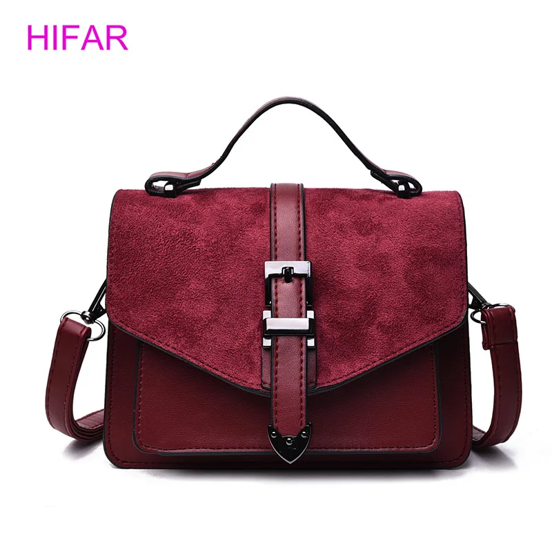 

HIFAR Shoulder Bag new high quality Leather handbag Fashion Scrub Flap Pocket Crossbody Coin Phone Bag shoulder bag women 2018