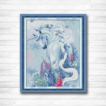 

Unicorn in Garden horse Painting Counted Printed on canvas DMC 14CT 11CT Cross Stitch Needlework Kits Embroidery Sets