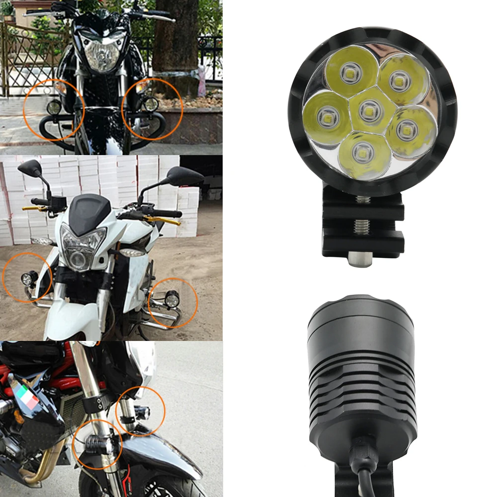 

2X Universal Motorcycles Scooters LED Fog Spotlight Passing Light White Working Spot Light Auxiliary Led Moto Accessories