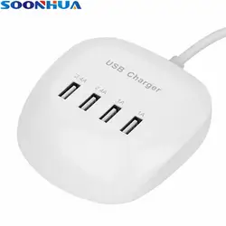 SOONHUA 4 порты usb стены зарядное устройство 3.4A быстрой зарядки умный Protction Travel Adapter универсальный для iPhone samsung Планшеты PC