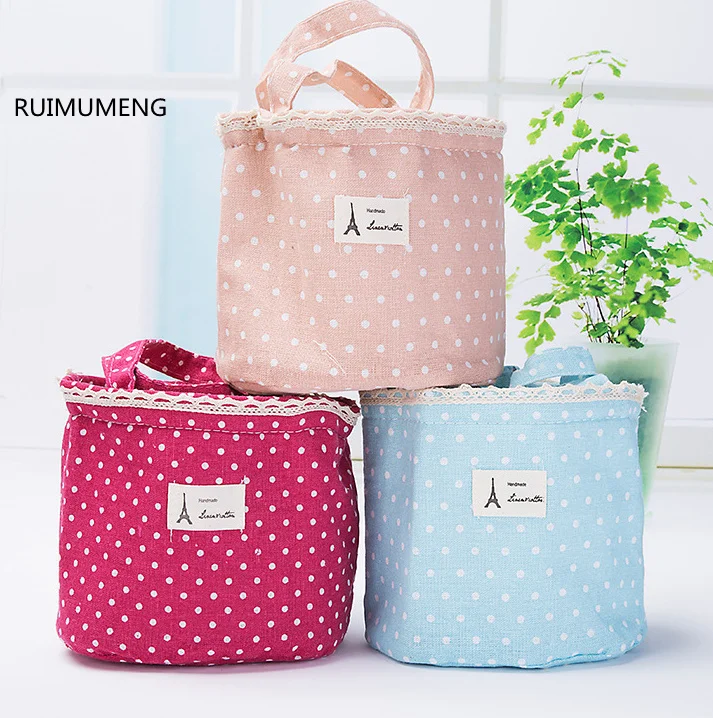 

Sweet FULL 8Colors, 16CM Approx. Canvas Lunch BAG , Lady's Food BAG TOTE Case Pouch ; Girl's Lunch BOX Pouch bag