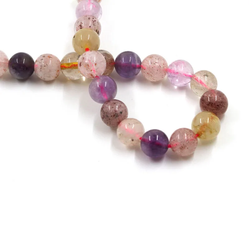 Full strand Natural Melody Crystal Beads,Super Seven Crystal beads,Natural purple hair crystal,Healing Quartz Stone beads