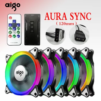 

Aigo C5 Pro Computer PC Case Fan RGB Adjust LED Fan Speed 120mm Quiet Remote AURA SYNC Computer Cooler Cooling RGB