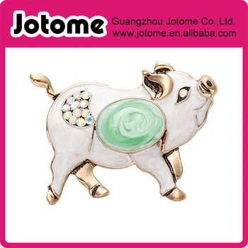 

40* 60mm Rhinestone Pig Brooch Safety Pin Vintage Jewelry for Cloth