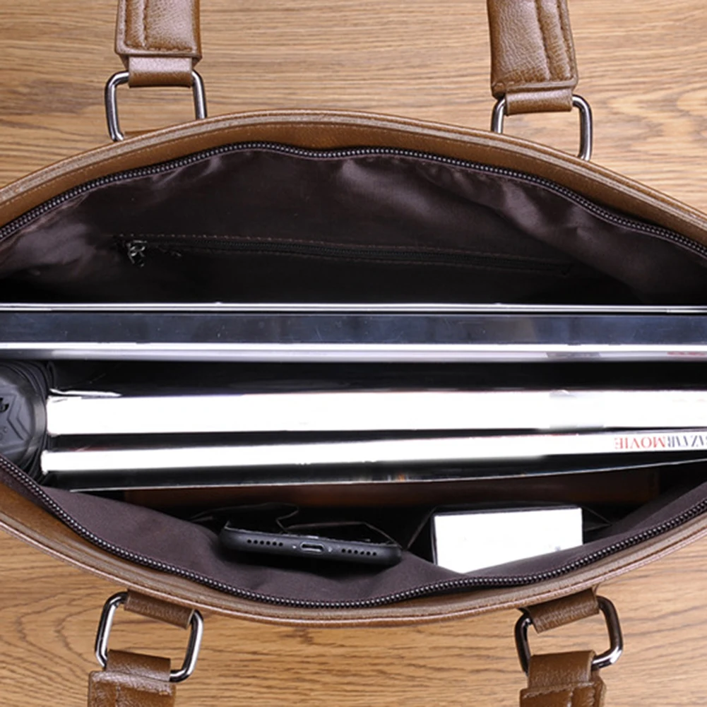 Бизнес сплошной цвет Мужские портфели люксовый бренд Мужская сумка для ноутбука модные большие мужские сумки на плечо