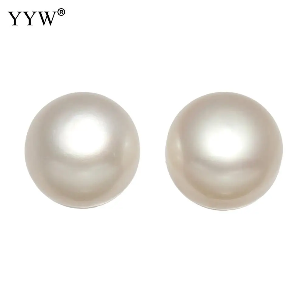 

Half Drilled Cultured Freshwater Pearl Beads,Factory Price, Round, natural, half-drilled, white, 12.5-13mm Sold By Pair