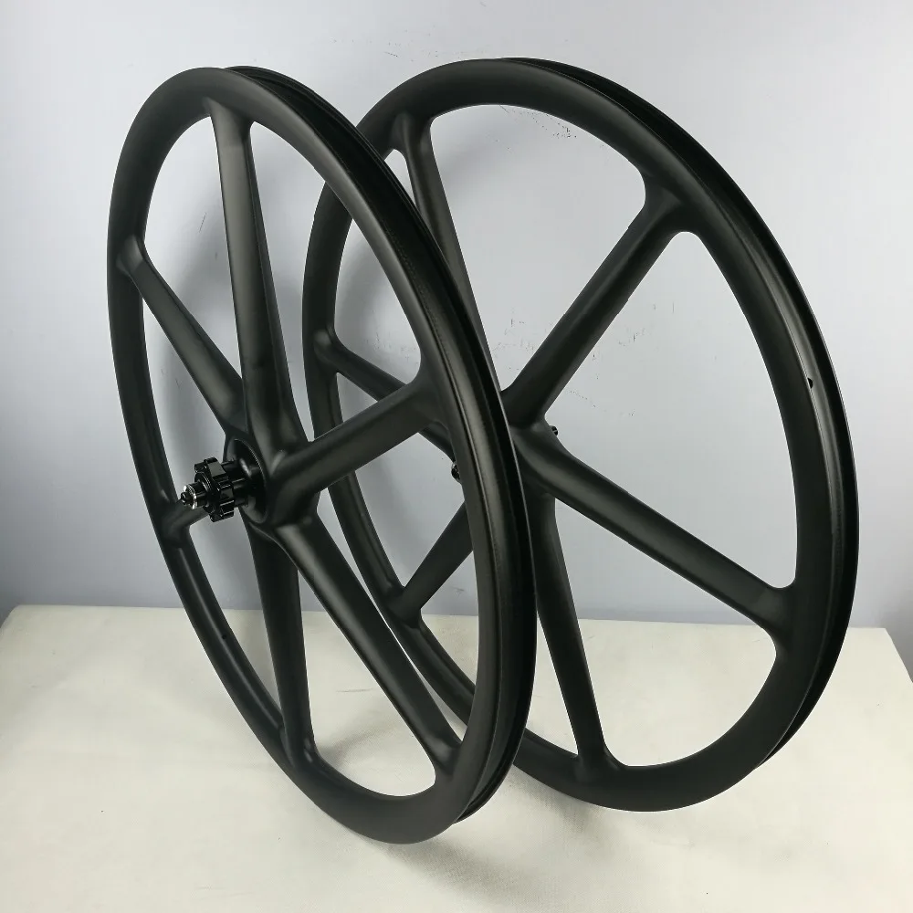 Excellent 29er carbon 3k/UD/3K twill weave 6 spoke wheel mountain bike six spoke wheelset 27.5 inch MTB bicycle part 26er 650B boost wheel 2