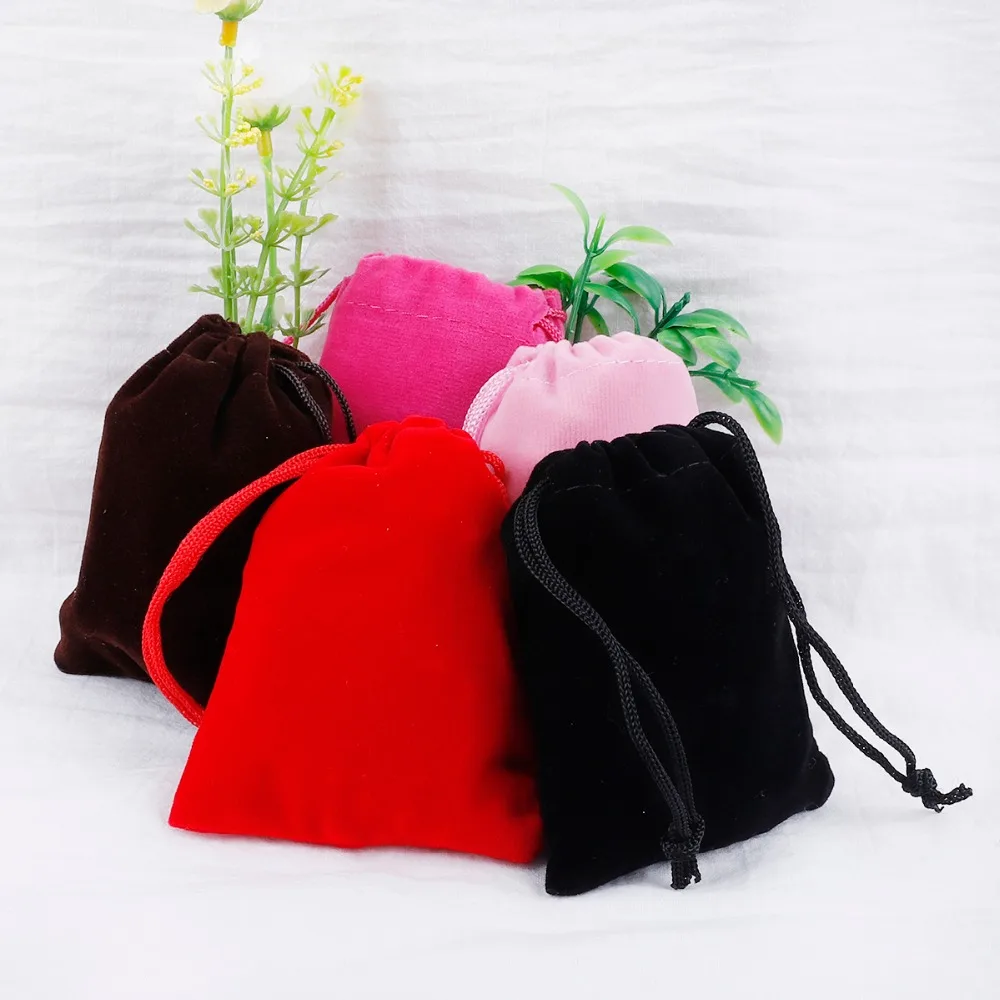 10 Pcs/Lot High Quality Multi Color Velvet Pouches Jewelry Packaging Display Drawstring Packing Gift Bags Pouches
