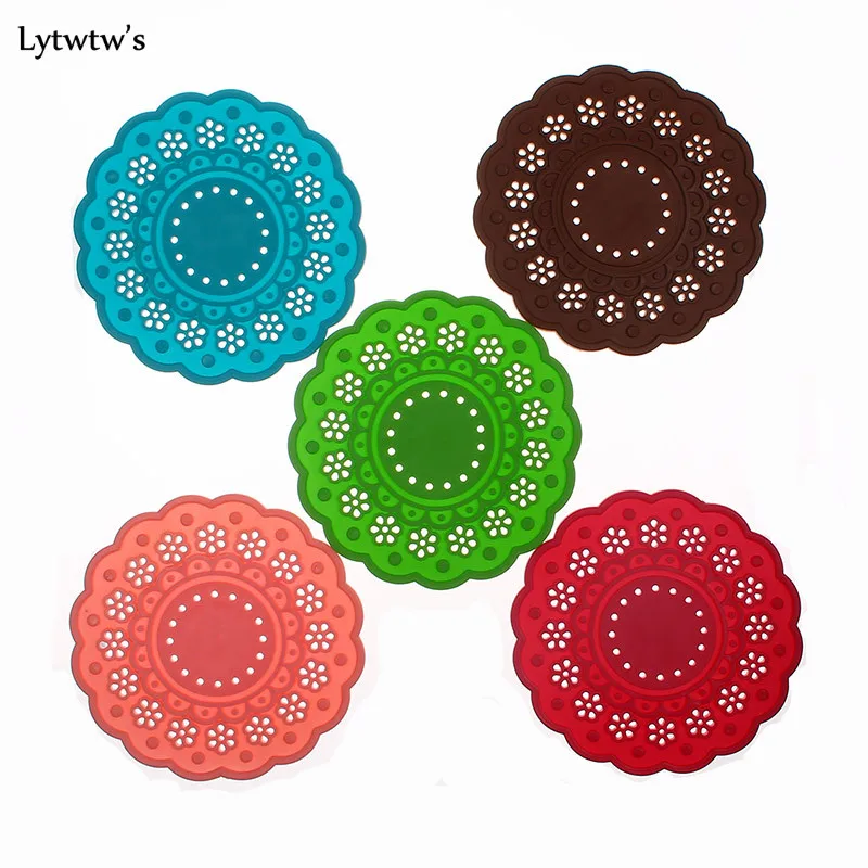 2 Piece silicone dining table placemat coaster kitchen accessories mats