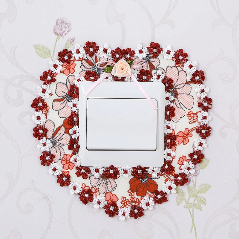 

1 Piece Pastoral Style Fabric Switch Cover Heart Shape Switch Wall Light Socket Stickers Kids Room Bedroom Home Decoration