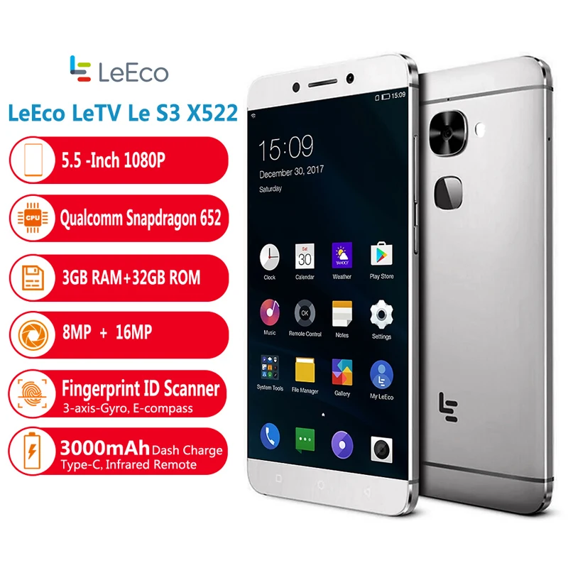 Letv LeEco Le S3 X522 5 &quotмобильный телефон FHD Android 6 0 3 ГБ 32 Восьмиядерный Snapdragon 652
