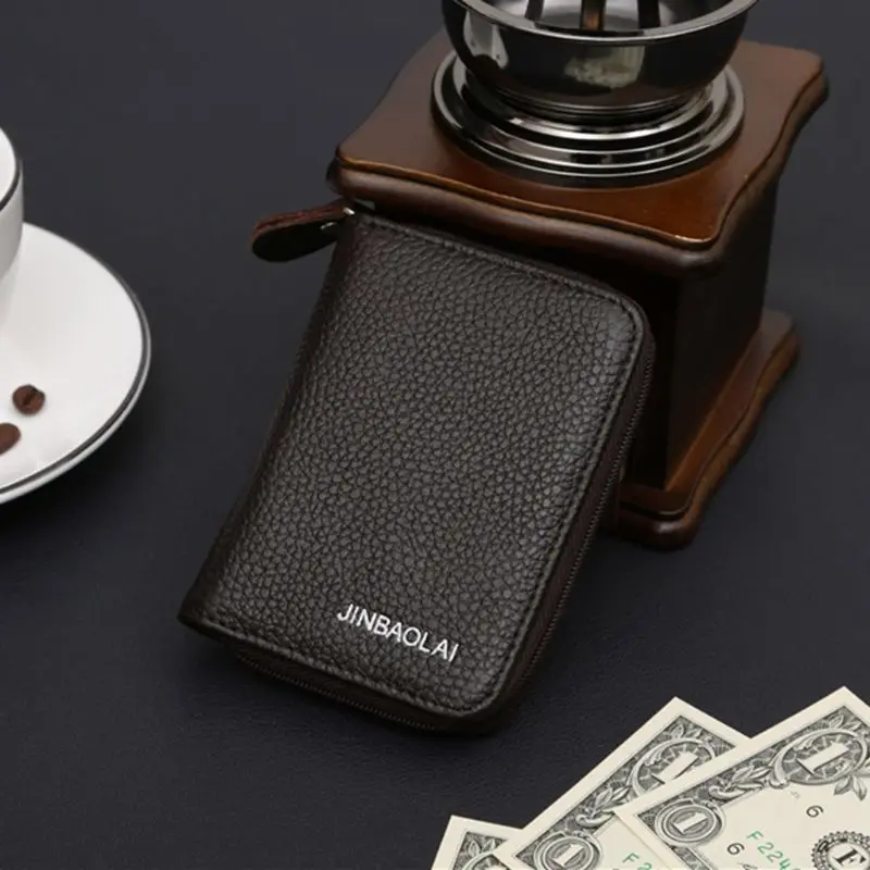 Модные для мужчин кожа мини монета кошелек Малый кредитной держатель для карт сумка на молнии 10,5x8x1,8 см