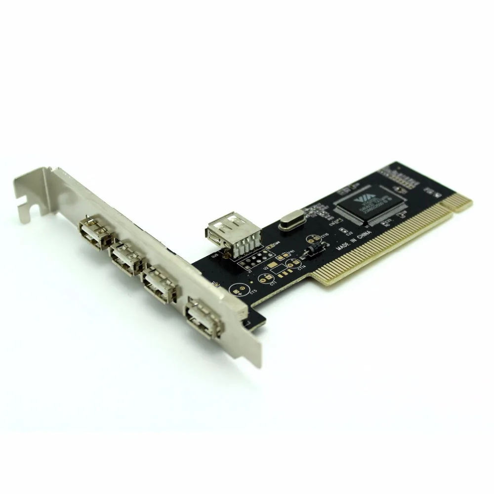 

Free shipping Pci card high-speed 480mbp/s USB 2.0 PCI express card VIA6212 chipset 5 port adapter add on Card
