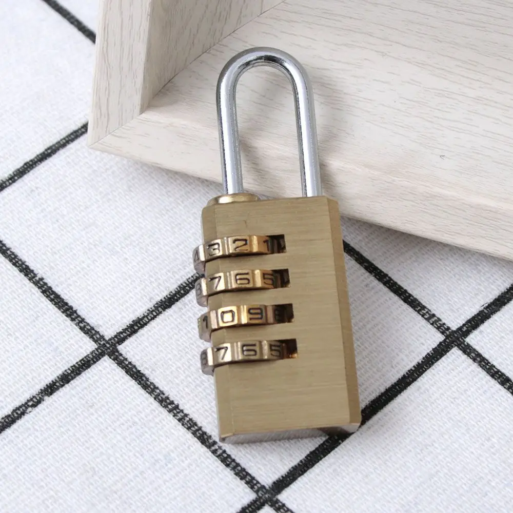 

High Quality Padlock Solid Brass Lock Digit Combination Password Secret Code for Gym Outdoor Locker Case Copper Stainless Steel