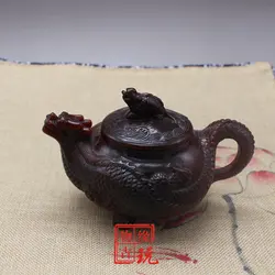 В китайском стиле «Старый Пекин» старый товар резьбой рога и резьба дракон горшок чайники