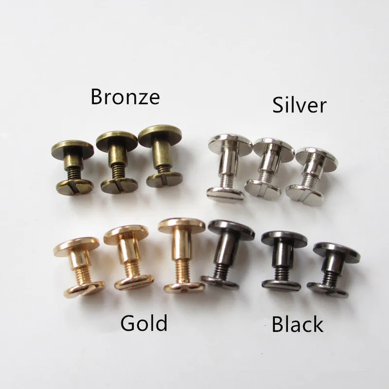 

HOT 20/10pcs 5mm/6.5mm/8mm Luggage Leather Metal Craft Solid Screw Nail Rivet Double Curved Head Belt/strap Rivets Book Screws