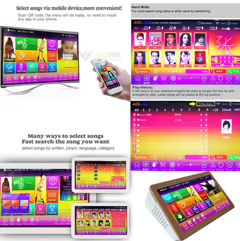 4 ТБ HDD 87K песни китайский английский сенсорный экран караоке плеер 15 '' рабочий
