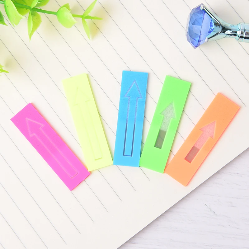 

Plastic Clear Sticky Notes Memo Pad Index Tab Fluorescent Flags Strong Adhesive Bookmark Sticker