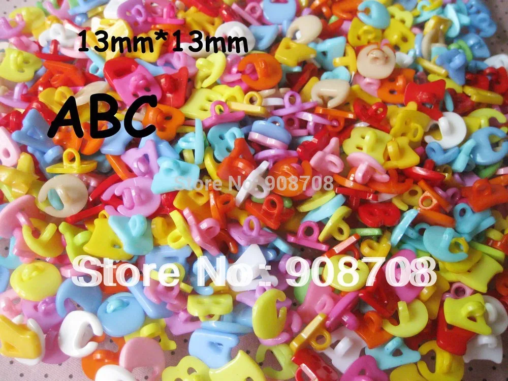 H092 Алфавит Кнопка 120 шт смешанные цвета ABC смешанные формы детей кнопки хвостовик