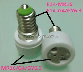 

2pcs E14 TO MR16 LED socket adapter E14 TO G4 bulb base E14 TO GY6.3 Lamp holder E27-MR16 Converter Free Ship With Track No.