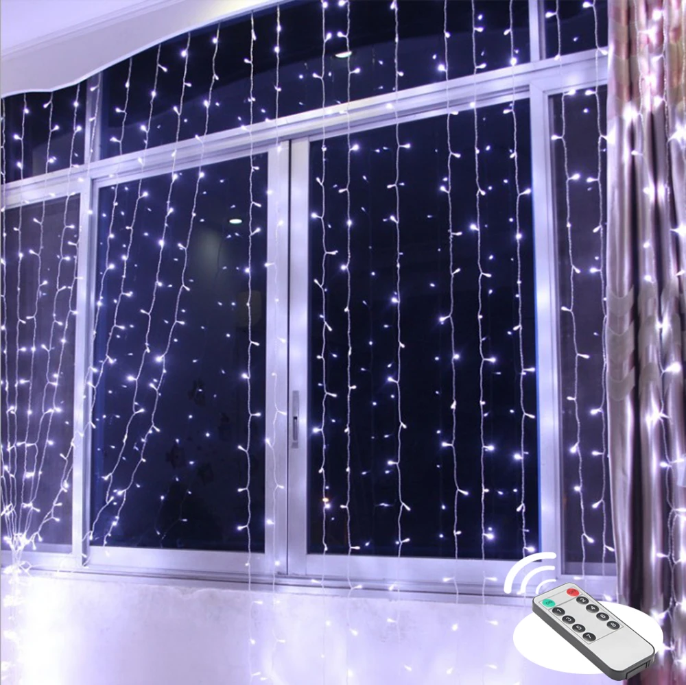 

2/3/6M LED wedding fairy lights LED Christmas Garland curtain Party Patio Window Outdoor String Light Decoration