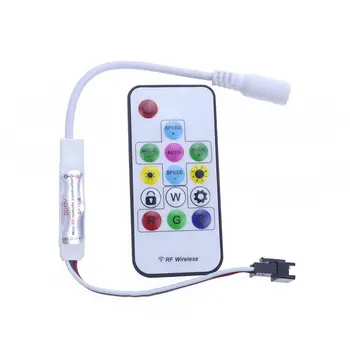 

14 key RF Remote Symphony controller DC 5V 12V RGB WS2811 / WS2812B Micro Controller full color light bar controller