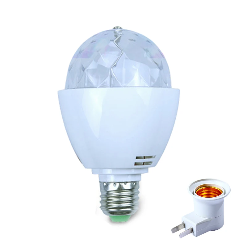E27 3 Вт AC85 260 в цвет Автоматическое вращение RGB светодиодные лампы сценическая