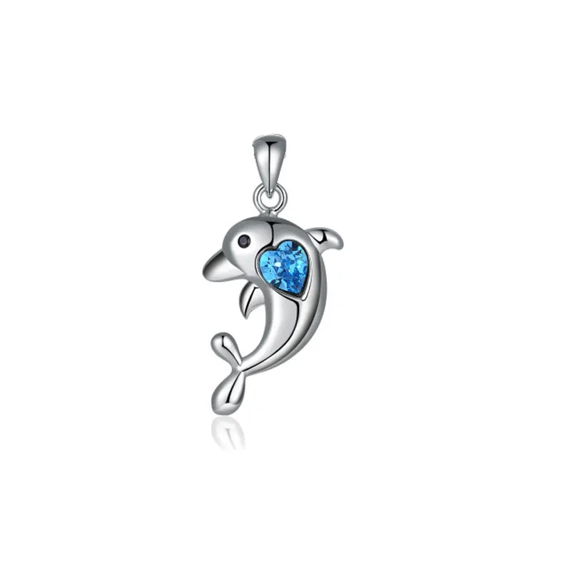 

RADHORSE Pendant 925 Sterling Silver Fine Jewelry Love Heart Dolphin Modeling Fine Craftsmanship S925 Silver Pendants