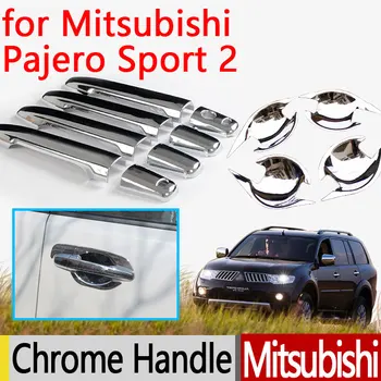 

for Mitsubishi Pajero Sport 2 2008-2015 Chrome Door Handle Cover Accessories 2011 2012 2013 2014 2015 Car Sticker Car Styling
