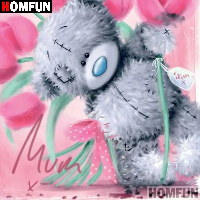 

HOMFUN 5D DIY Diamond Painting Full Square/Round Drill "Cartoon bear" 3D Embroidery Cross Stitch gift Home Decor A00451
