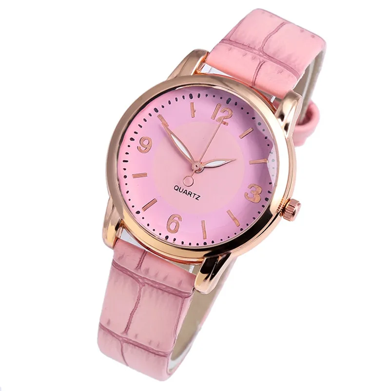 Casual Women Watches Bracelet Watch Ladies leather band alloy Analog Quartz Round Wrist Watch clock Relogio Masculino Y19 (11)