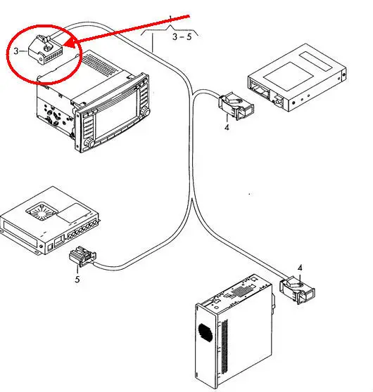Плоские Контакты Жилья Для MP3 Навигации Navi AUX Интерфейс для VW AUDI Форд Skoda MFD2 RNS2 18 pin