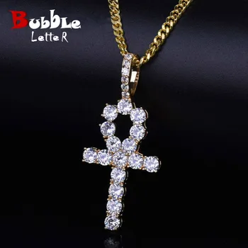 Ankh Cross Pendant Gold Color Hip Hop Jewelry