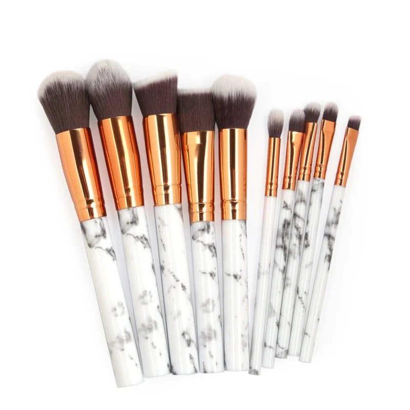 

10Pcs/Set Makeup Brushes Kit Professional Marble Handle Powder Foundation Make Up Brush Set Brochas Maquillaje