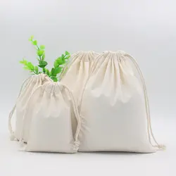 Мешок хлопка оптовая сумка для хранения логотип печатных Drawstring сумки Еда Упаковка Сумки Рождественские подарки Чехол