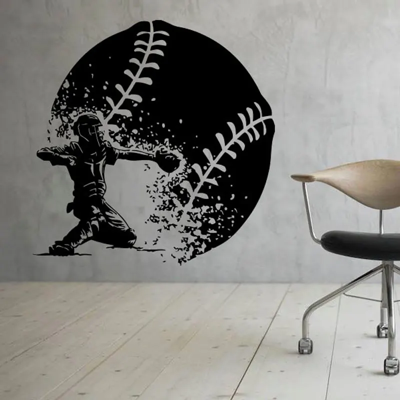 Ink Baseball Wall Vinyl Decal Sports Stickers Art Design Murals Design Interior Home Decor Boys Room Wall Decal C430