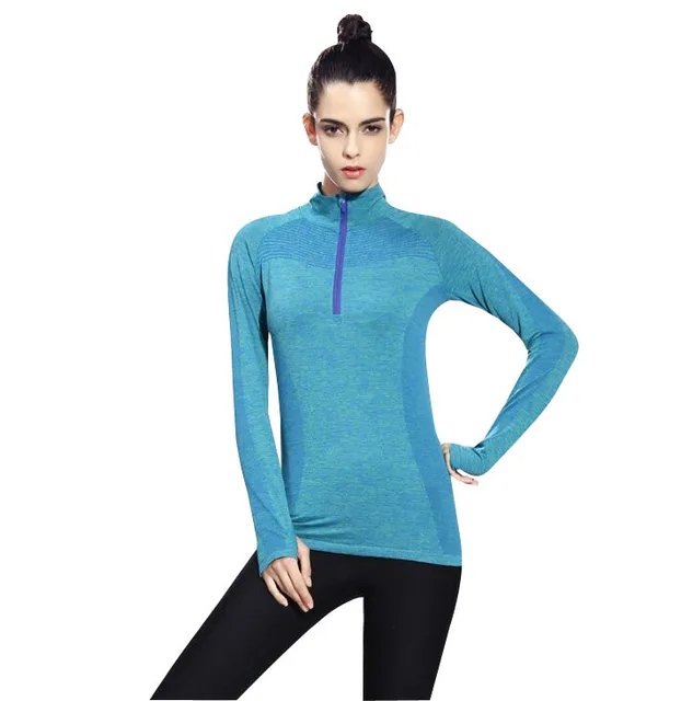 Women's Long Sleeve Outdoor Running Shirt Breathable Elastic Fitness ...