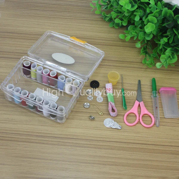 

Convenient Thread Threader Needle Tape Measure Scissor Storage Box Sewing Kit Cotton Metal Plastic Sewing Box Storage Box Set