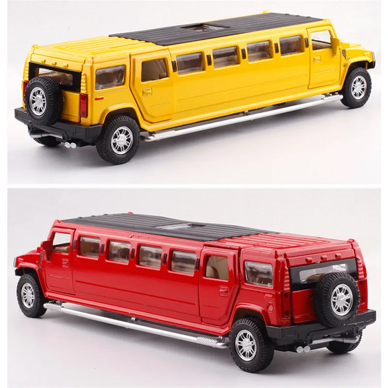 1:32 Сплав Hummer Limousine металлическая литая модель автомобиля, мигающая детская музыкальная игрушка