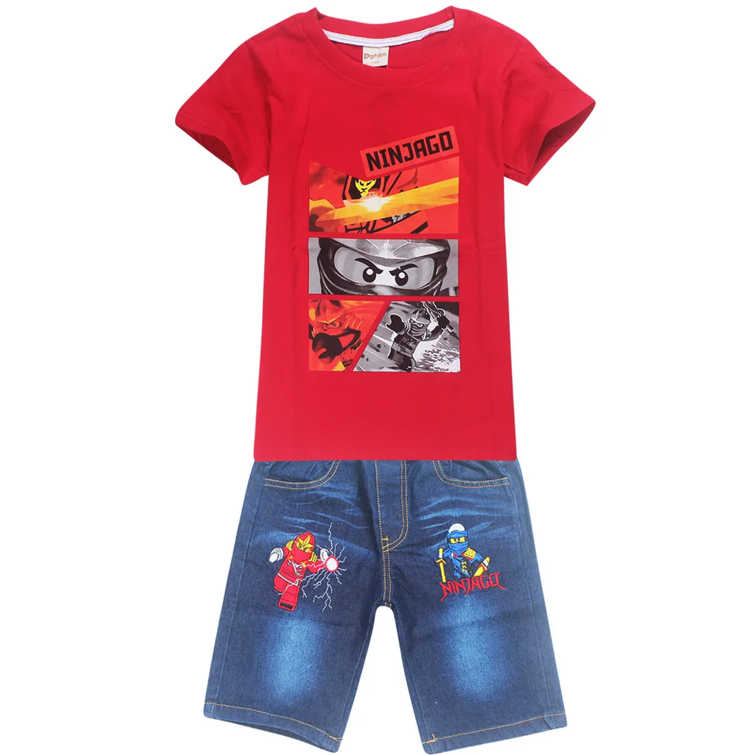 Children Cartoon Clothing Sets Costumes For Boys Clothes Summer Toddler T-shirt+Jeans Sport Suits Wear 3-10 Year Kid | Детская одежда и