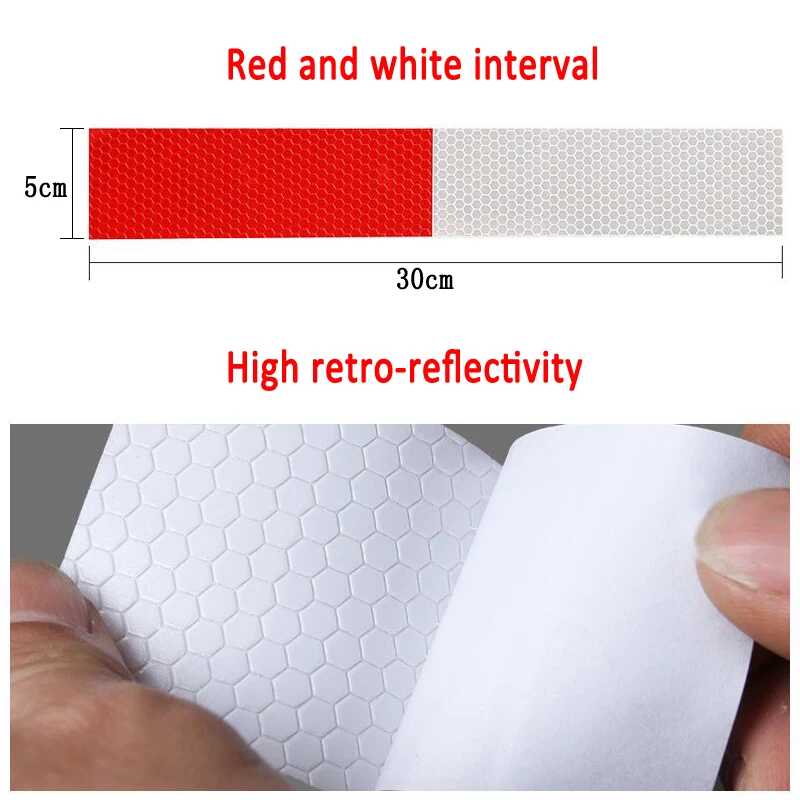 10PCS red/white reflective Truck body stickers for car