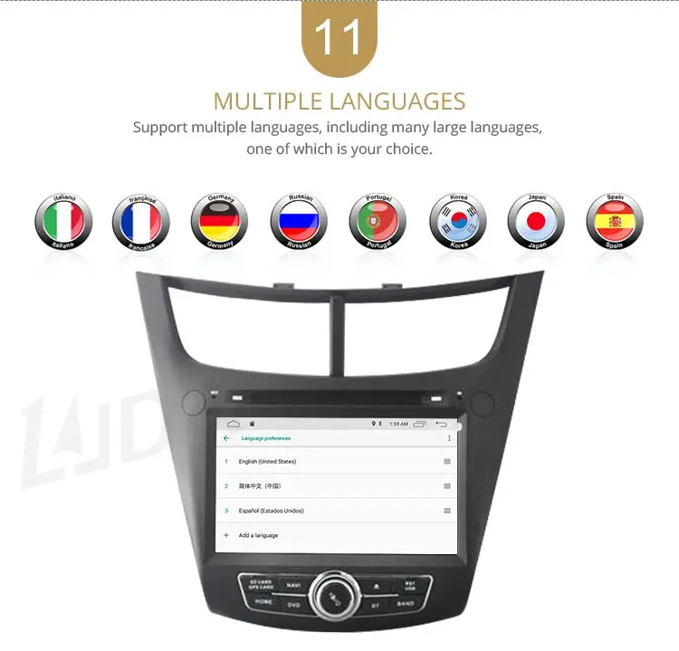 Flash Deal LJDA 2 Din Car Radio Android 9.1 Car DVD Player For CHEVROLET SALT 2014 2015 GPS Navigation Stereo WIFI Multimedia IPS Canbus 13